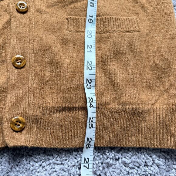 WoolOvers Sweater Lambswool Womens Size Small Vest Mustard Yellow Button Front - Picture 6 of 8